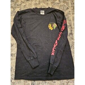 Vintage Pro Player NHL Chicago Blackhawks Hockey Long Sleeve Shirt Size MEDIUM